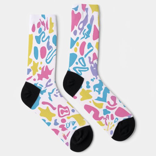 Fun pastellfarbene, lebendige Formen Socken (Rechts)