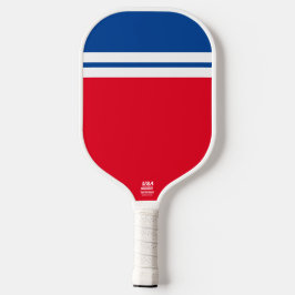 Fun Patriotic Bright Red White Blue Racing Streife Pickleball Schläger