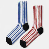 Fun Patriotic Mismatch Stripe Odd Socks Socken (Linkes Detail)
