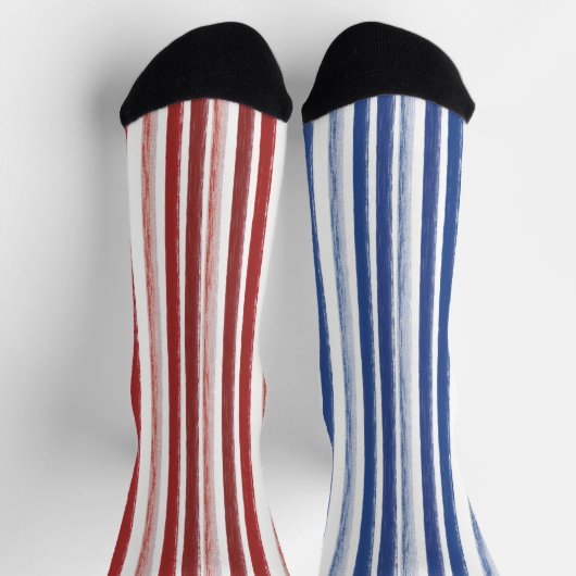 Fun Patriotic Mismatch Stripe Odd Socks Socken (Oben)