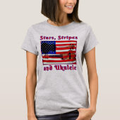 Fun Patriotic Ukulele Flag mit US Flagge T-Shirt (Vorderseite)