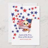 Fun Patriotic USA Flag Red White & Blue Eagle 🇺🇸 Einladung (Rückseite)
