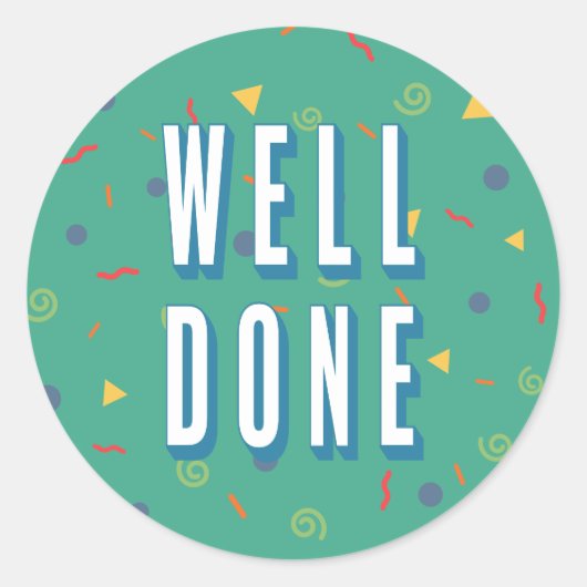 Fun pattern well done runder aufkleber (Vorderseite)