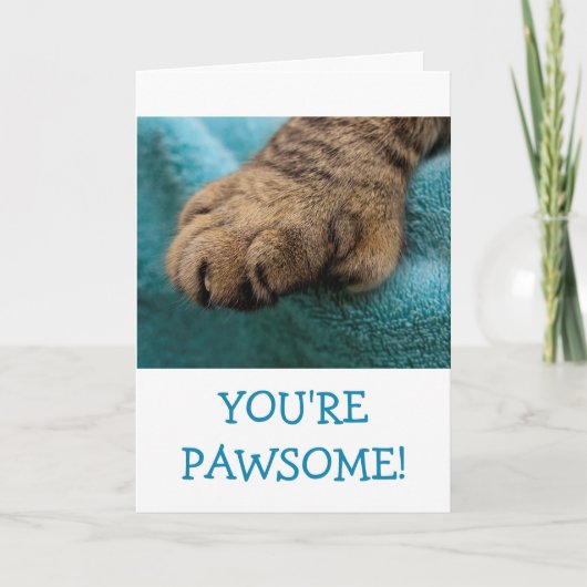 Fun Pawsome Cat Paw Birthday Karte (Vorderseite)