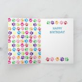 Fun Pawsome Cat Paw Birthday Karte (Innenseite)