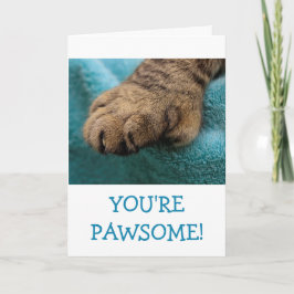 Fun Pawsome Cat Paw Birthday Karte