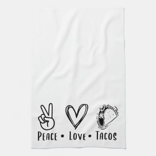 Fun Peace Liebe Tacos Geschirrtuch (Vertikal)