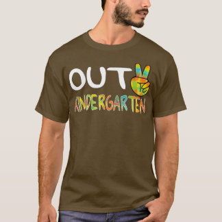 Fun Peace Out Kindergarten Gefärbte Krawatte Absch T-Shirt