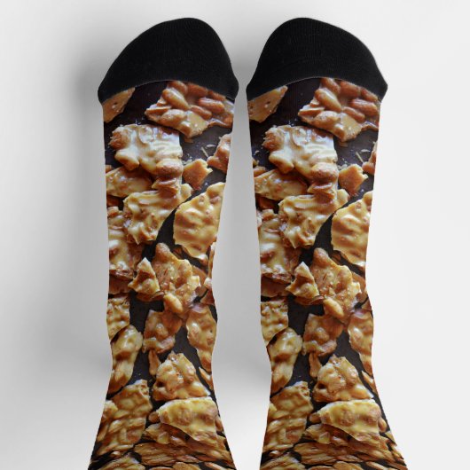 Fun Peanut Brittle Candy Art Socks Socken (Oben)