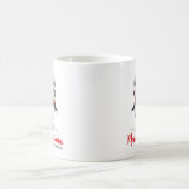 Fun Penguin Ice Skater Weiß Rot Frohe Weihnachten Kaffeetasse (Mittel)