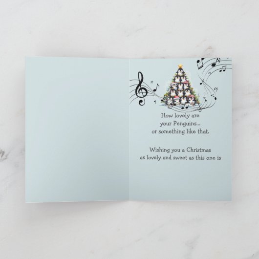 Fun Penguin Oh Christmas Tree Musical Karte (Innenseite)