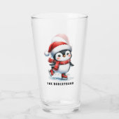 Fun Penguin Personalisierte Weihnachten Glas (Rückseite)