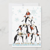 Fun Penguin Pyramid Holiday Cartoon Einladung (Vorderseite)