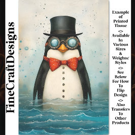 Fun Penguin, Top Hat, Bow-Krawatte, Sea CG4 Decoup Seidenpapier