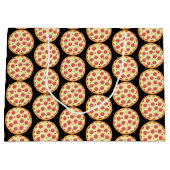 Fun Pepperoni Pizza Party Geschenktasche gekachelt Große Geschenktüte (Vorderseite)