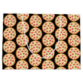 Fun Pepperoni Pizza Party Geschenktasche gekachelt Große Geschenktüte (Rückseite)