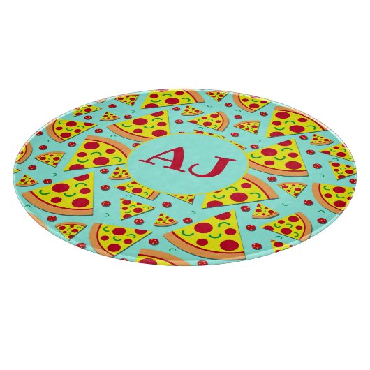 Fun Pepperoni Pizza Slices Food Pattern Schneidebrett (Ecke)