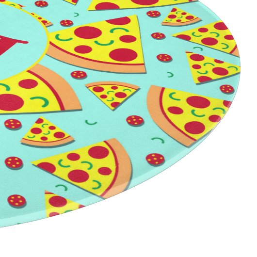 Fun Pepperoni Pizza Slices Food Pattern Schneidebrett (Ecke)