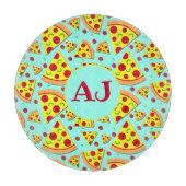 Fun Pepperoni Pizza Slices Food Pattern Schneidebrett (Vorderseite)
