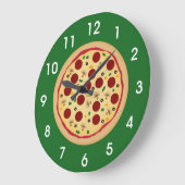 Fun Pepperoni und Veggie Pizza Große Wanduhr (Winkel)