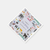 Fun Personalisiert Animal First 1. Geburtstag Serviette (Ecke)