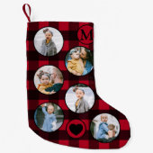 Fun Personalisiert Baby Foto Red Black Kariert Kle Kleiner Weihnachtsstrumpf (Vorderseite)