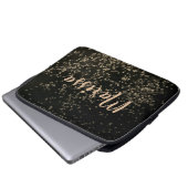 Fun Personalisiert Chic Gold Confetti Laptopschutzhülle (Vorne Knopf)