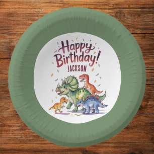 Fun Personalisiert Dinosaur Geburtstag Pappteller