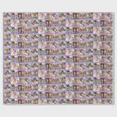 Fun Personalisiert Family Fotos Muster auf Lila Geschenkpapier (Flach)