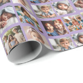 Fun Personalisiert Family Fotos Muster auf Lila Geschenkpapier (Rolleneckpunkt)
