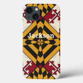 Fun Personalisiert iPhone Case Maryland Flag Graph