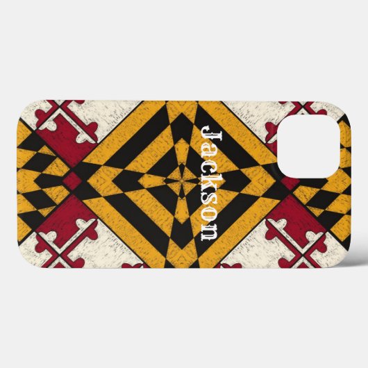 Fun Personalisiert iPhone Case Maryland Flag Graph (Rückseite (Horizontal))