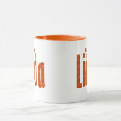 Fun Personalisiert "Linda" Name Orang Kariertes Mu Tasse (Zentrum)