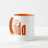 Fun Personalisiert "Linda" Name Orang Kariertes Mu Tasse (Vorderseite Links)
