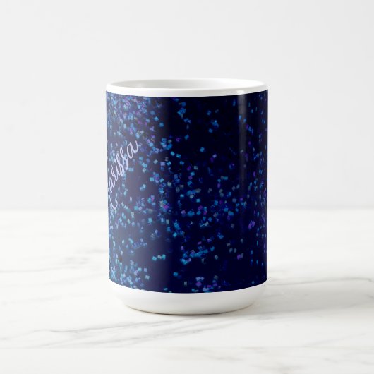 Fun Personalisiert Midnite Blue Confetti Kaffeetasse (Mittel)