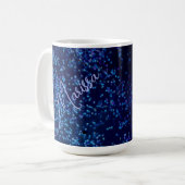 Fun Personalisiert Midnite Blue Confetti Kaffeetasse (Vorderseite Links)
