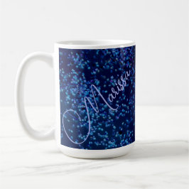 Fun Personalisiert Midnite Blue Confetti Kaffeetasse