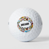Fun Personalisiert Name Comic Book Golfball (Vorderseite)