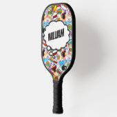 Fun Personalisiert Name Comic Book Pickleball Schläger (Links)