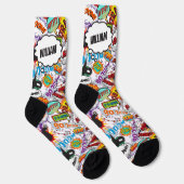 Fun Personalisiert Name Comic Book Socken (Rechts)