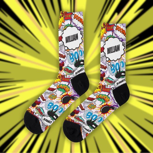 Fun Personalisiert Name Comic Book Socken