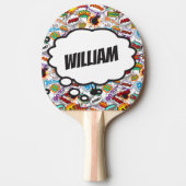 Fun Personalisiert Name Comic Book Tischtennis Schläger (Vorderseite)