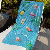Fun Personalisiert Name Tropical Summer Pool Float Strandtuch
