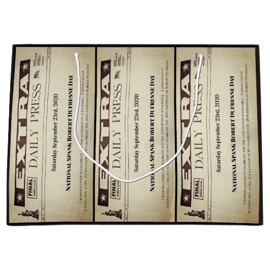 Fun Personalisiert Newspaper Schlagzeile Große Geschenktüte (Vorderseite)