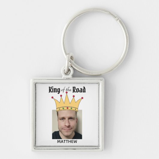 Fun Personalisiert Road King Crown Foto Schlüsselanhänger (Vorne)