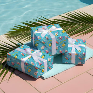 Fun Personalisiert Summer Pool Floats Geburtstagsp Geschenkpapier Set