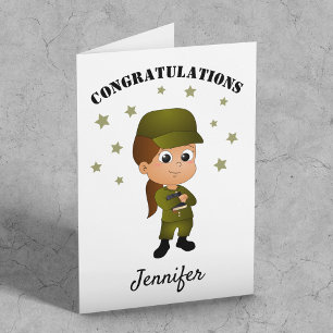 Fun Personalisierte Girl Army Ausreise Karte