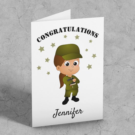 Fun Personalisierte Girl Army Ausreise Karte