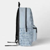 Fun Personalisierte Pastel & Navy Blue Sea Monster Bedruckter Rucksack (Links)
