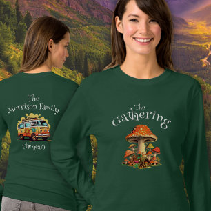 Fun Personalisierte Retro-Pilze Familien-Wiederseh T-Shirt